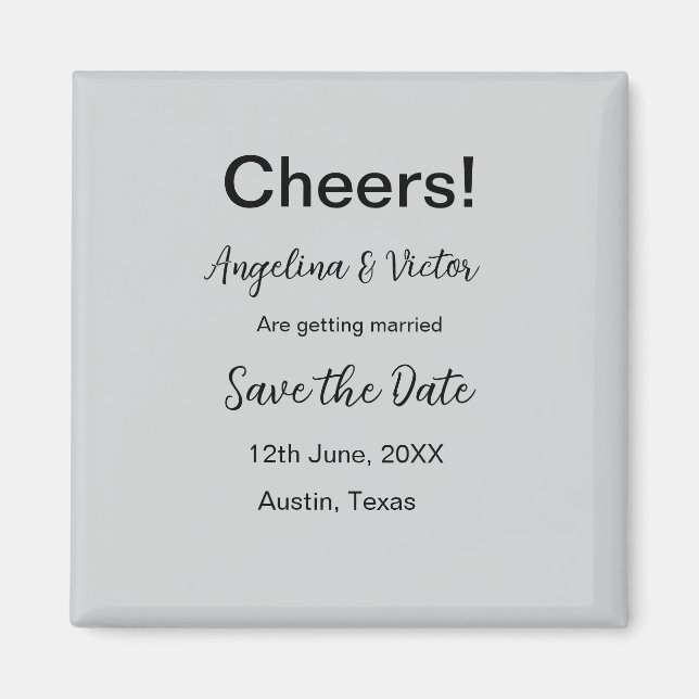 Cheers save the date simple minimal modern elegant magnet (Front)