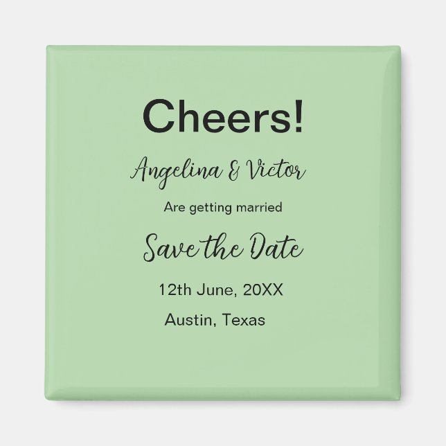 Cheers save the date simple minimal modern elegant magnet (Front)