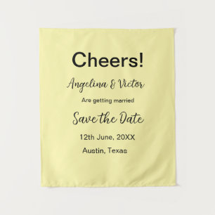 Cheers save the date simple minimal modern elegant tapestry