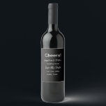 Cheers save the date simple minimal modern elegant wine label<br><div class="desc">design</div>