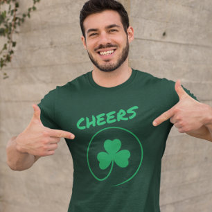 Cheers Shamrock Clover Irish Pride St Patricks Day T-Shirt