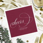 Cheers - Simple Elegant Burgundy Marsala Wedding Napkin<br><div class="desc">Cheers - Simple Elegant Burgundy Marsala Wedding</div>
