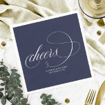 Cheers - Simple Elegant Navy Blue Wedding Napkin<br><div class="desc">Cheers - Simple Elegant Navy Blue Wedding</div>