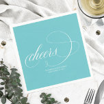 Cheers - Simple Elegant Purist Blue Wedding Napkin<br><div class="desc">Cheers - Simple Elegant Purist Blue Wedding Napkin</div>