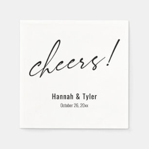 Cheers! Simple, Elegant Wedding Typography Napkin