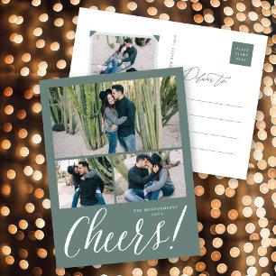 Cheers Simple Script New Year Holiday Photo Card