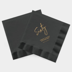 Cheers Sixty Modern Adult 60th Birthday Party Foil Napkins