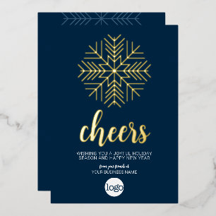 Cheers Snowflake Business Greeting Navy Blue