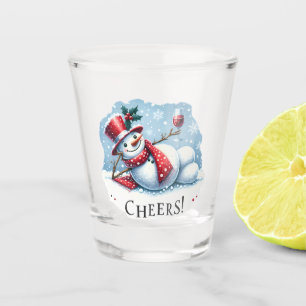 Cheers Snowman Drinking Wine Shot Glass