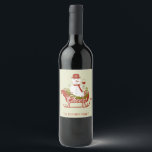 Cheers Snowman with Wine and Sled Christmas<br><div class="desc">Christmas Snowman Holding Wine Labels Stickers</div>