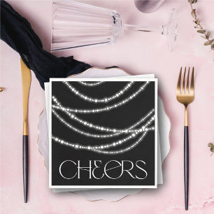 Cheers Sparkling Lights Chic New Year's Eve Party Napkin