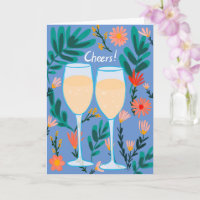 Cheers! Sparkling Wine Champagne Flowers Congrats 