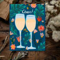 Cheers! Sparkling Wine Champagne Flowers Congrats
