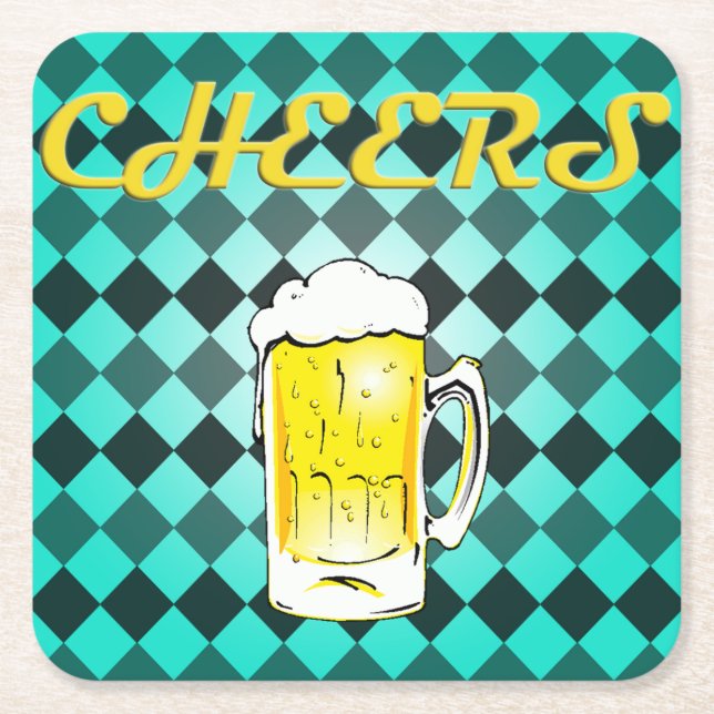 CHEERS SQUARE PAPER COASTER (Front)