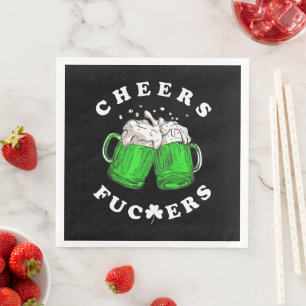 Cheers St Patricks Day Beer Drinking Funny Napkin