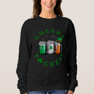 Cheers St. Patrick's Day Irish Drinking Green Sham Sweatshirt