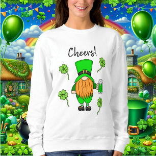 Cheers St Patrick's Day Leprechaun   Green Beer   Sweatshirt