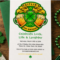 Cheers St Patricks Day Shamrock 21st Birthday