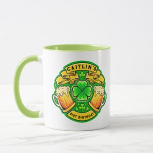 Cheers St Patricks Day Shamrock  21st Birthday  Mug