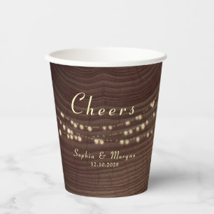 Cheers String Lights Wedding Paper Cups