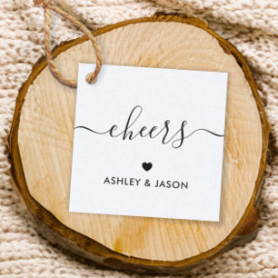 Cheers Tag, Wedding Wine or Champagne Tags, Kraft Favour Tags