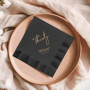 Cheers Thirty   Modern Adult 30th Birthday Party Foil Napkins