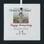 Cheers to 10 Years happy anniversary add photo dat Glass Tree Decoration<br><div class="desc">Design for couple love</div>
