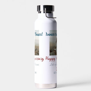Cheers to 10 Years happy anniversary add photo dat Water Bottle