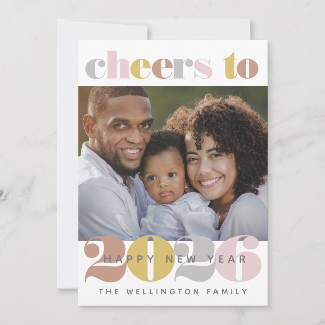 Cheers To 2023 New Years Photo Holiday Card (Front)