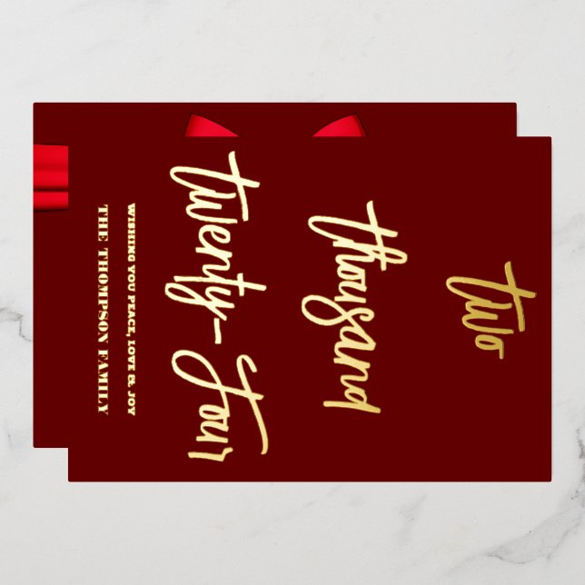 Cheers to 2024, red ribbon (Front/Back)