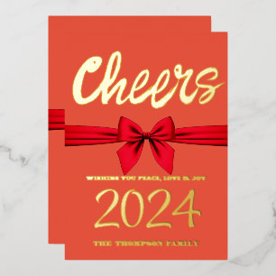 Cheers to 2024, red ribbon,red