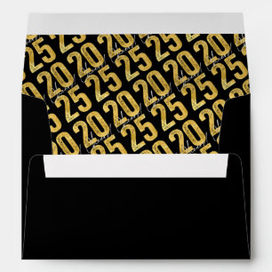 Cheers To 2025 Gold Typography Modern New Year Envelope