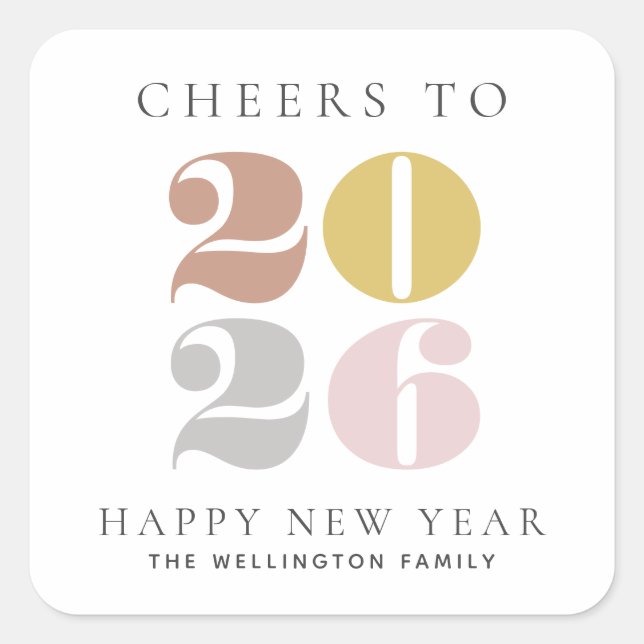 Cheers to 2025 New Years  Square Sticker (Front)