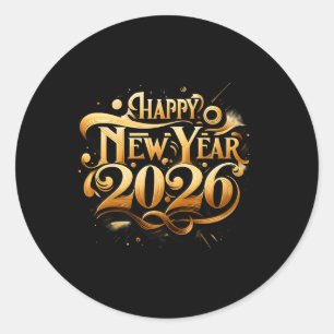 Cheers To 2026 Happy New Year Party Premium Classic Round Sticker