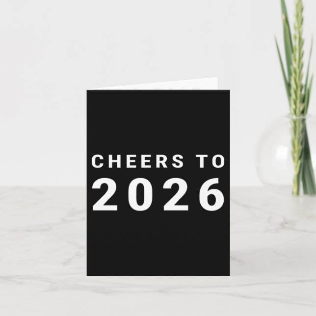 Cheers To 2026 Minimalist New Year  Card (Front)