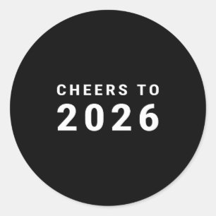 Cheers To 2026 Minimalist New Year  Classic Round Sticker