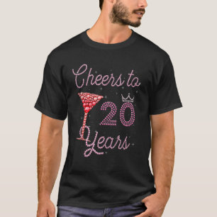 Cheers To 20 Years 20st Birthday 20 Years Old Bday T-Shirt