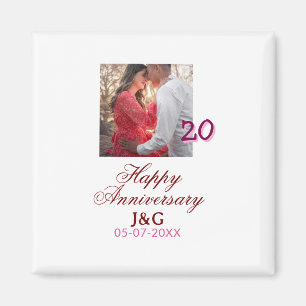 Cheers to 20 Years happy anniversary add photo dat Magnet