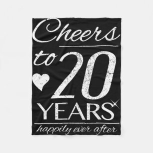Cheers To 20 Years Married Couples 20th Wedding An Fleece Blanket