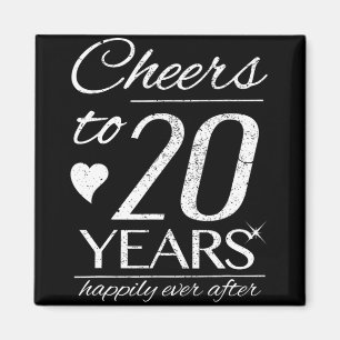 Cheers To 20 Years Married Couples 20th Wedding An Magnet