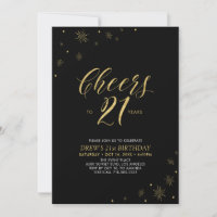 Cheers to 21 | Gold & Black 21st Birthday Party