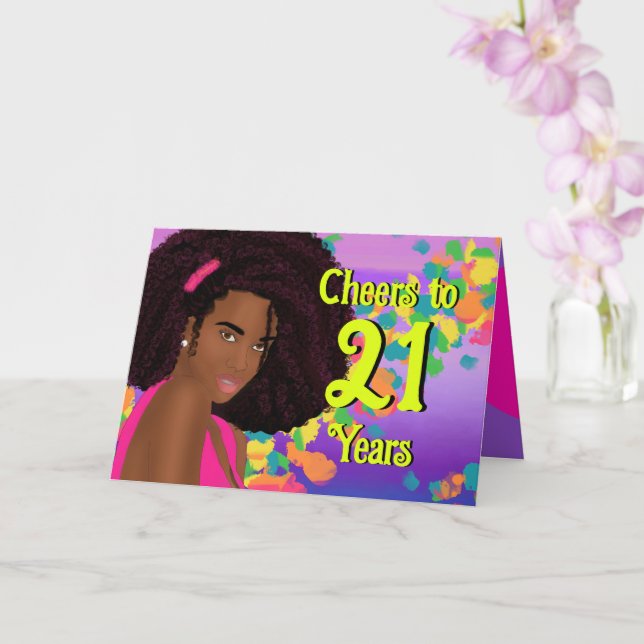 Cheers to 21 Years Birthday Card (Orchid)