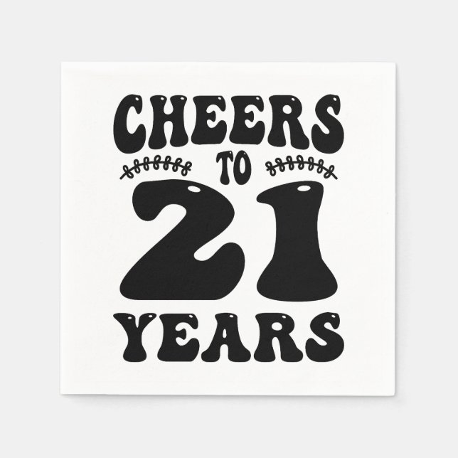Cheers To 21 Years Birthday Napkin (Front)
