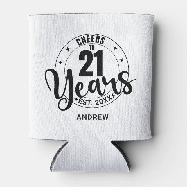 CHEERS TO 21 YEARS CAN COOLER (Front)