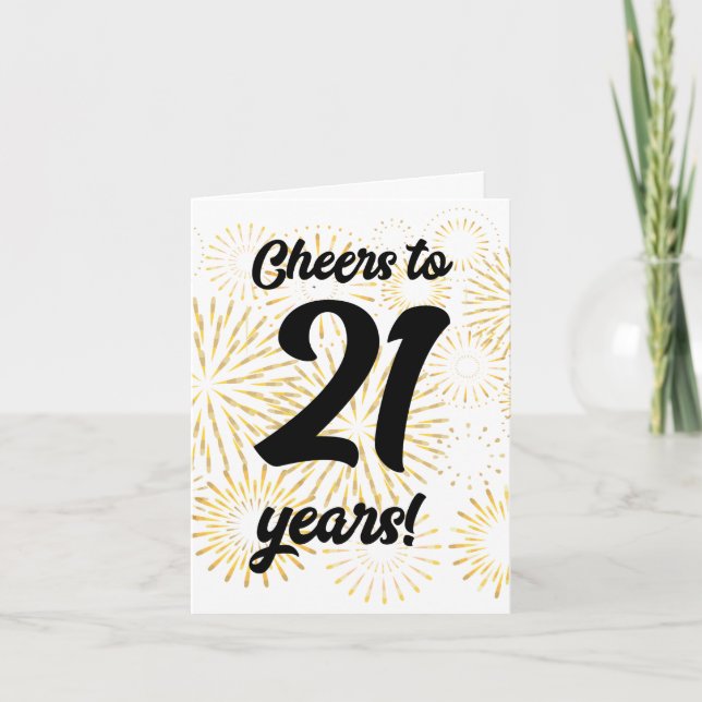 Cheers to 21 years! Customisable  Invitation (Front)