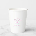 Cheers to 21 Years Pink 21st Birthday Custom Paper Cups<br><div class="desc">Festive pink doodle design features two hands toasting with wine glasses. All of the text is editable.</div>