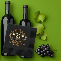 Cheers to 21 Years Wine Glasses Birthday Name