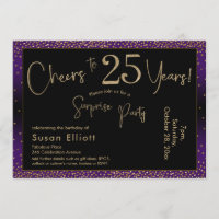 Cheers to 25 Years Surprise Birthday, Purple