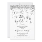 Cheers to 25th Anniversary - Silver White