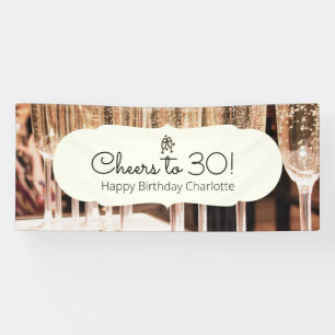 Cheers to 30 Champgane Birthday Banner